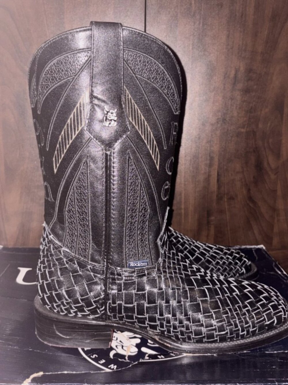 Rock'em Men Boots | Basket Weave with Red Bottoms | Retail price: $219